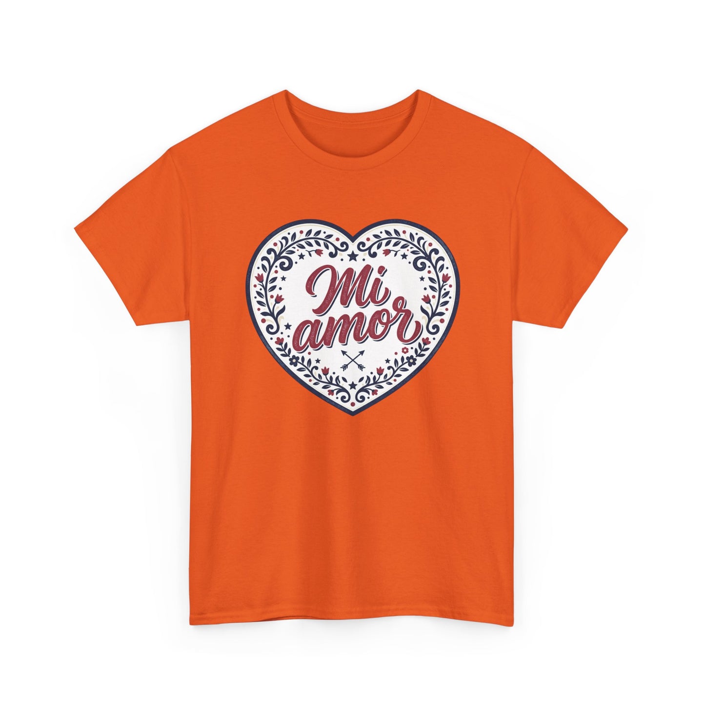 Mi Amor Heart T-Shirt — Romantic Floral Graphic Tee for Valentine’s Day