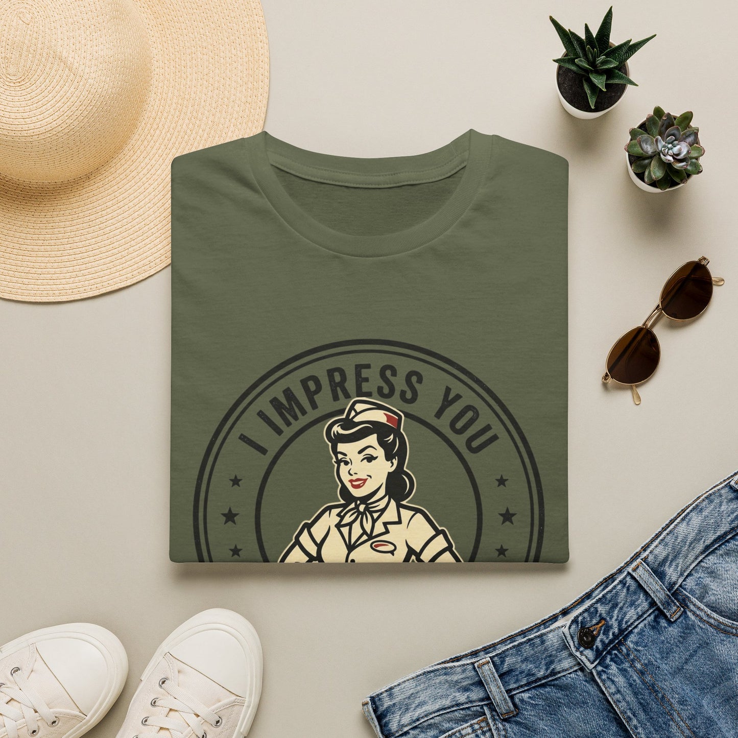 'I Impress You' Vintage Pin-Up Graphic Tee