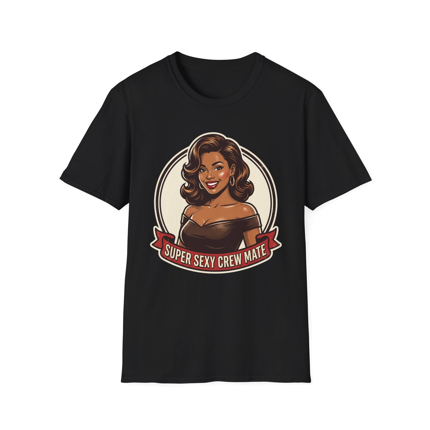 "Super Sexy Crew Mate" Retro Pin-Up Graphic Tee Printify