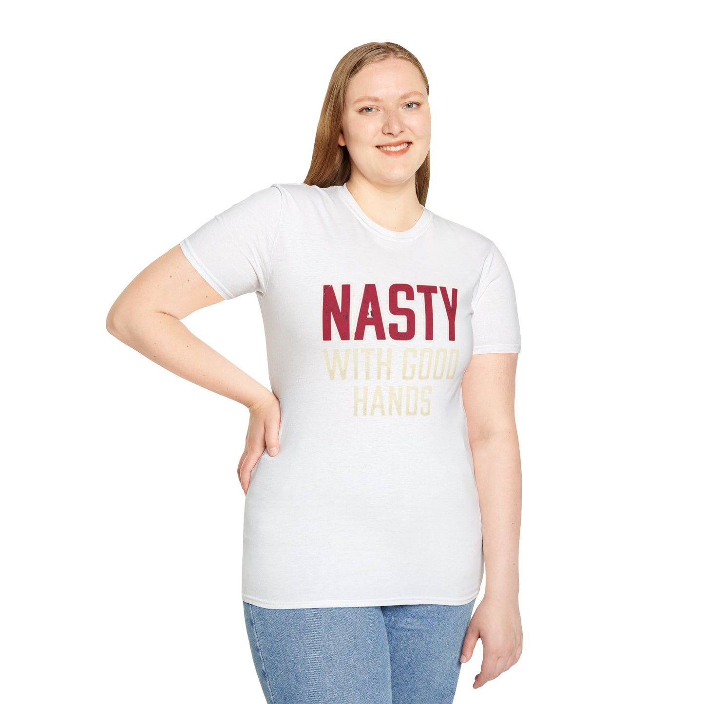 "NASTY With Good Hands" Bold Lettering Graphic Tee