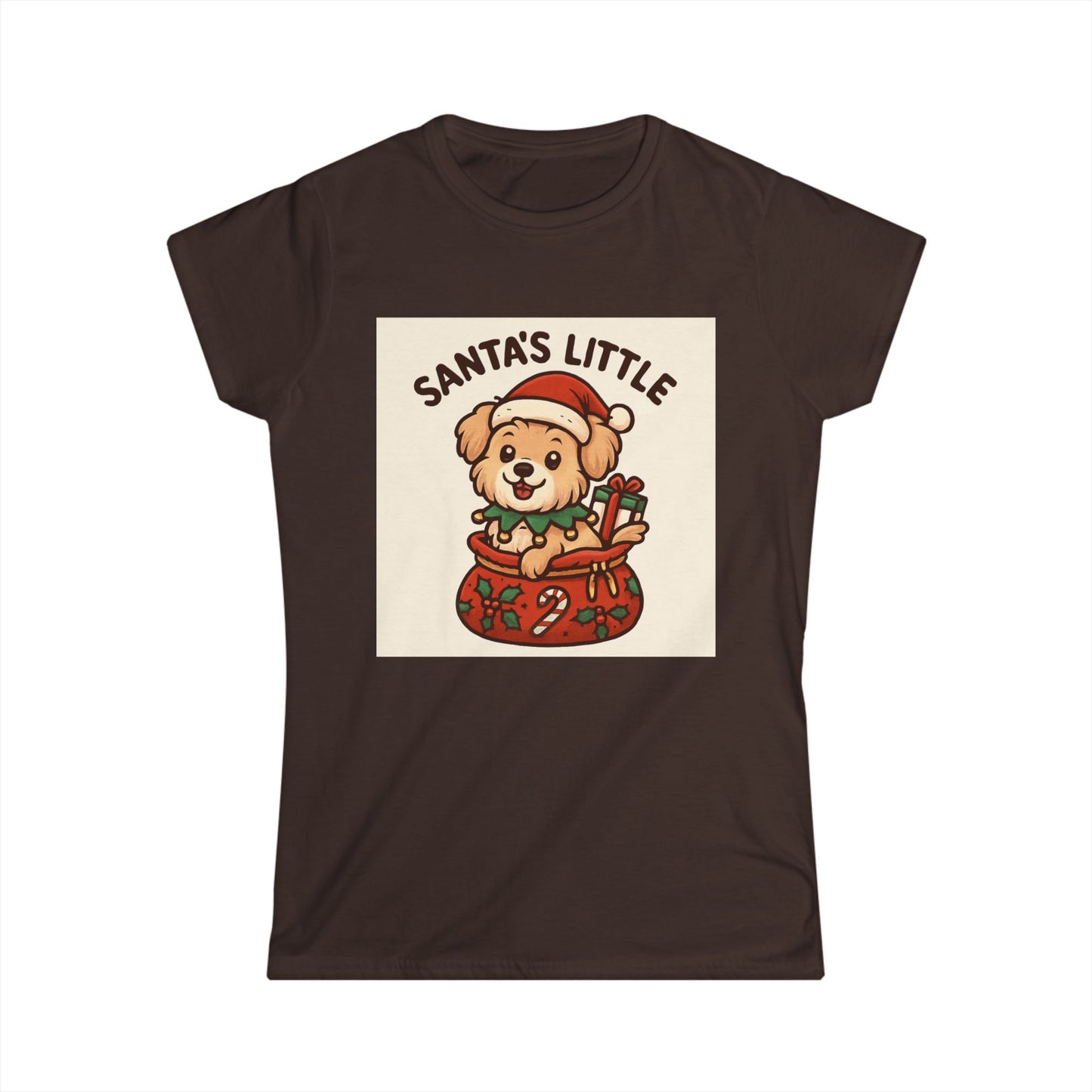 Santa's Little Puppy Tee — Cute Christmas Dog Holiday T‑Shirt for Women
