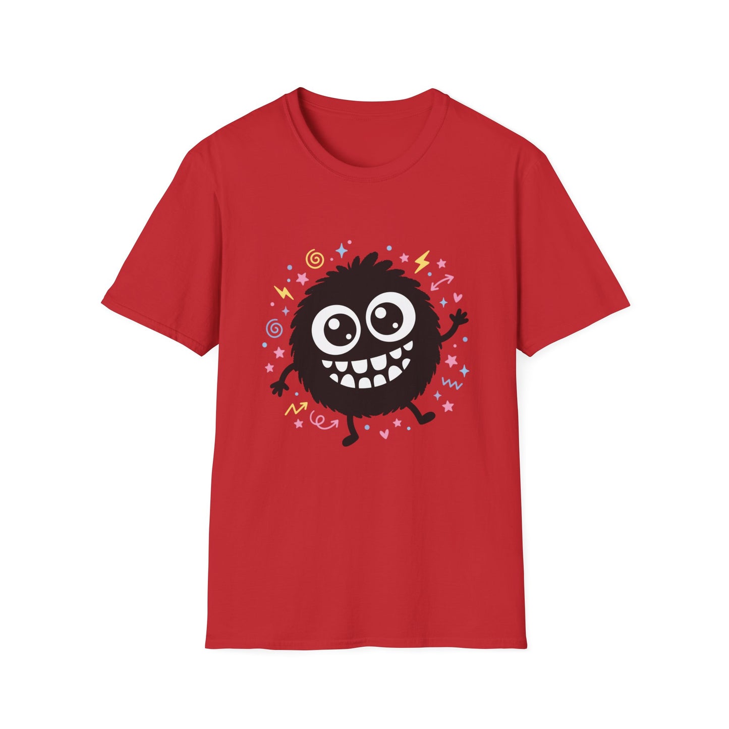 Cute Fuzzy Monster T-Shirt — Playful Cartoon Graphic Tee for Kids & Adults