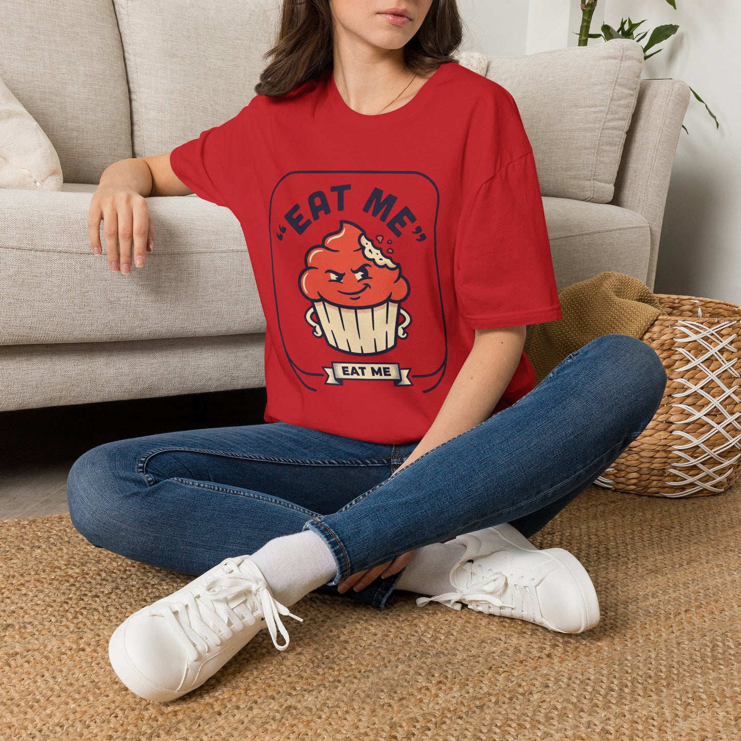 Cupcake Graphic T-Shirt — "Eat Me" Retro Dessert Tee