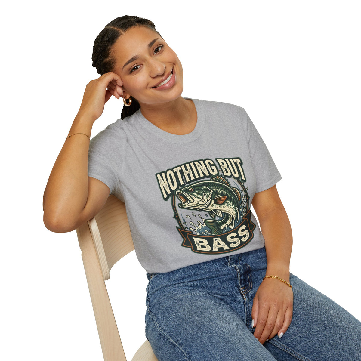 Nothing But Bass Fishing T-Shirt — Retro Largemouth Bass Graphic Tee