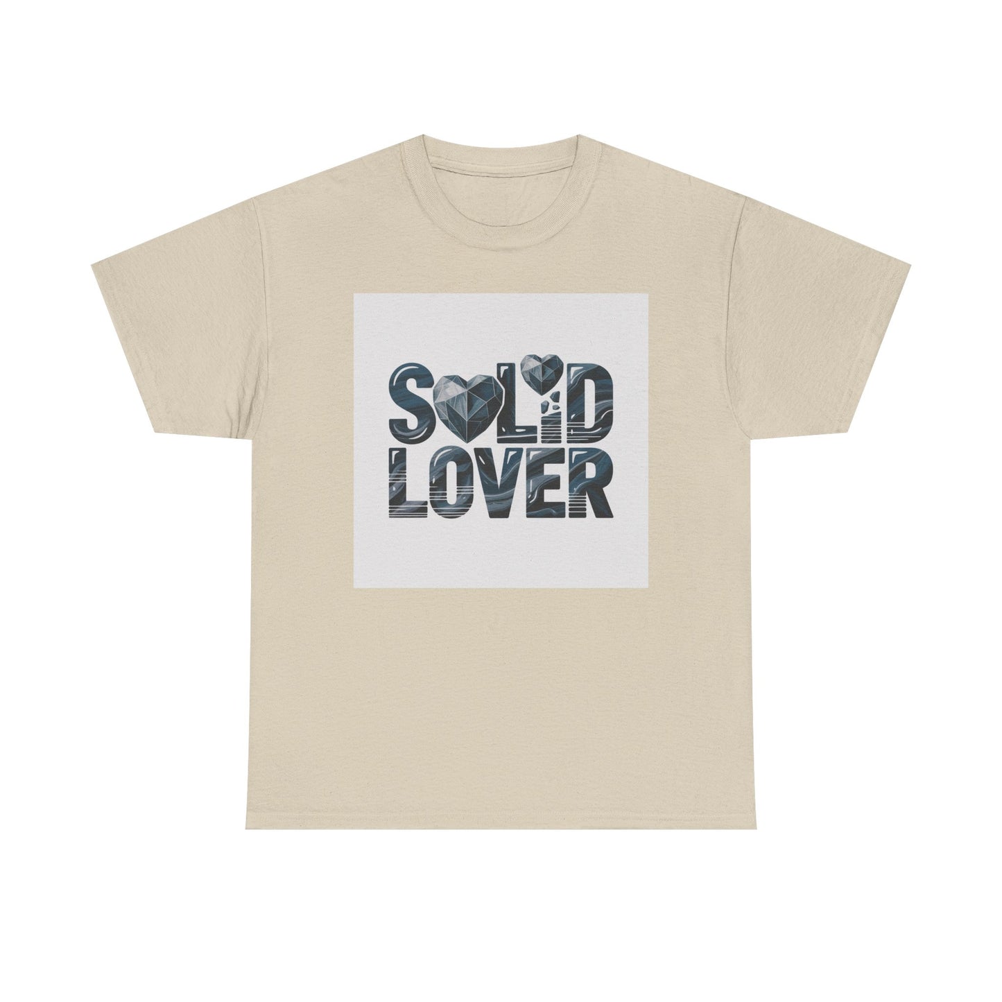 Solid Lover T‑Shirt — Bold Heart Typography Tee for Couples & Romance