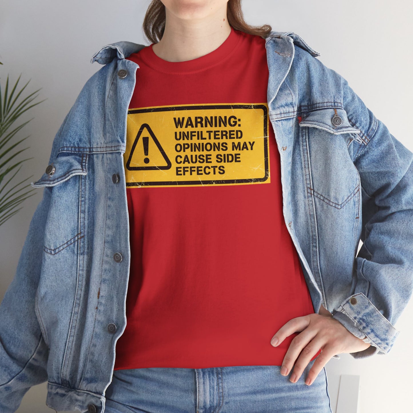 T-Shirt — "Warning: Unfiltered Opinions May Cause Side Effects" Graphic Tee