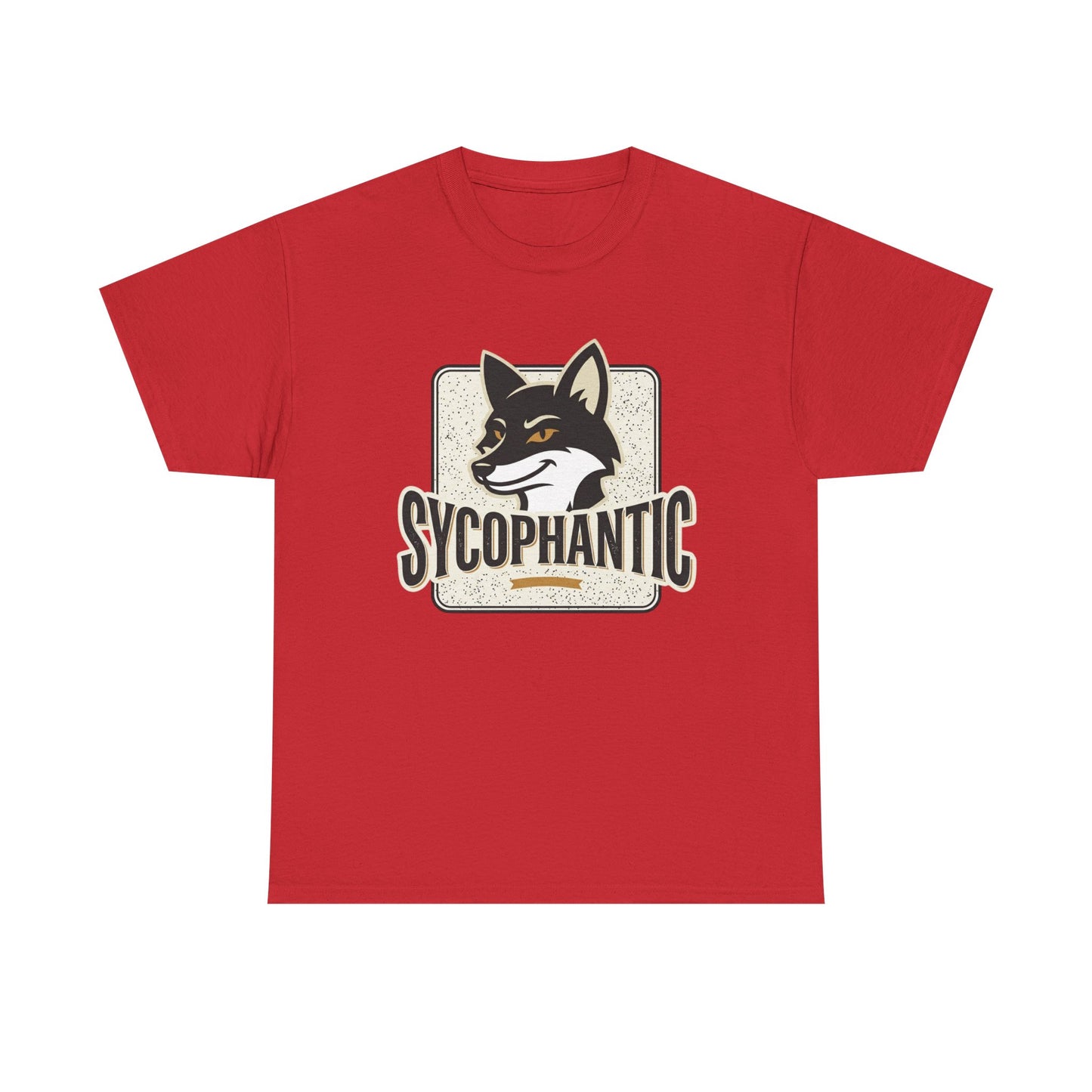 Sycophantic Fox Graphic Tee — Retro Animal Logo T-Shirt