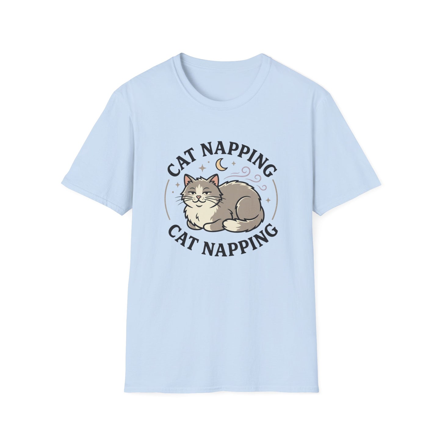 Cat Napping T-Shirt — Cute Sleeping Cat Graphic Tee for Cat Lovers