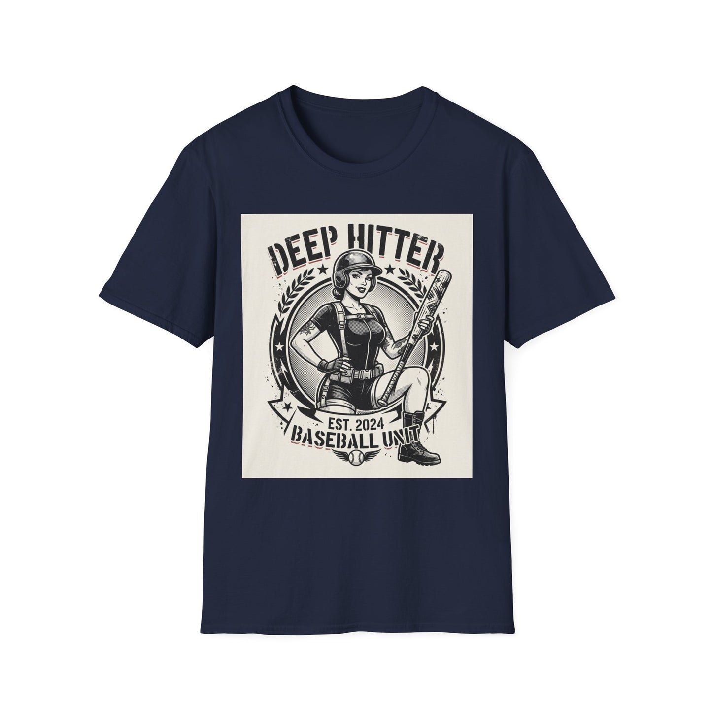 Deep Hitter Baseball Tee — Vintage Softball Graphic Shirt