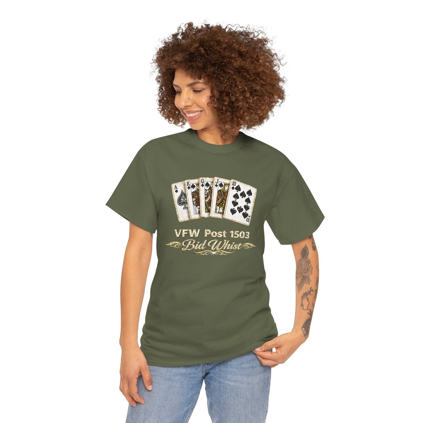 Veterans VFW Poker Night Tee – "VFW Post 1503" Playing Cards Design