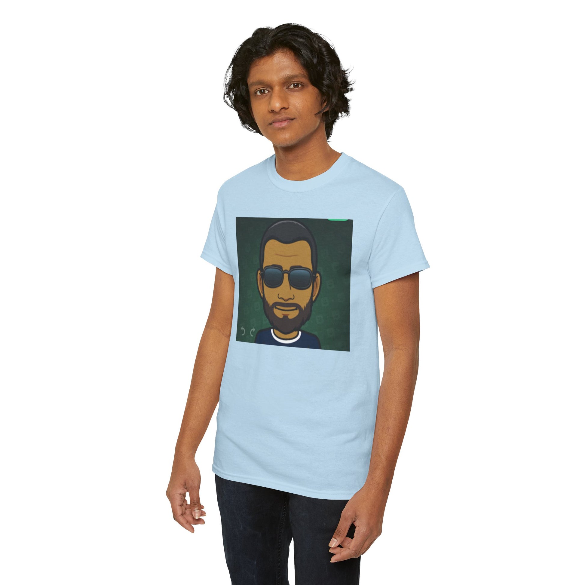 Bitmoji Portrait Tee — Cool Sunglasses Avatar Graphic T-Shirt Printify