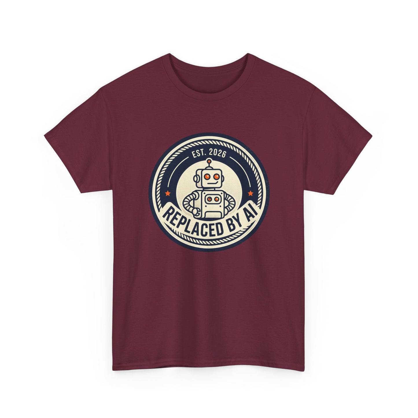 "Replaced by AI" Retro Robot Graphic Tee
