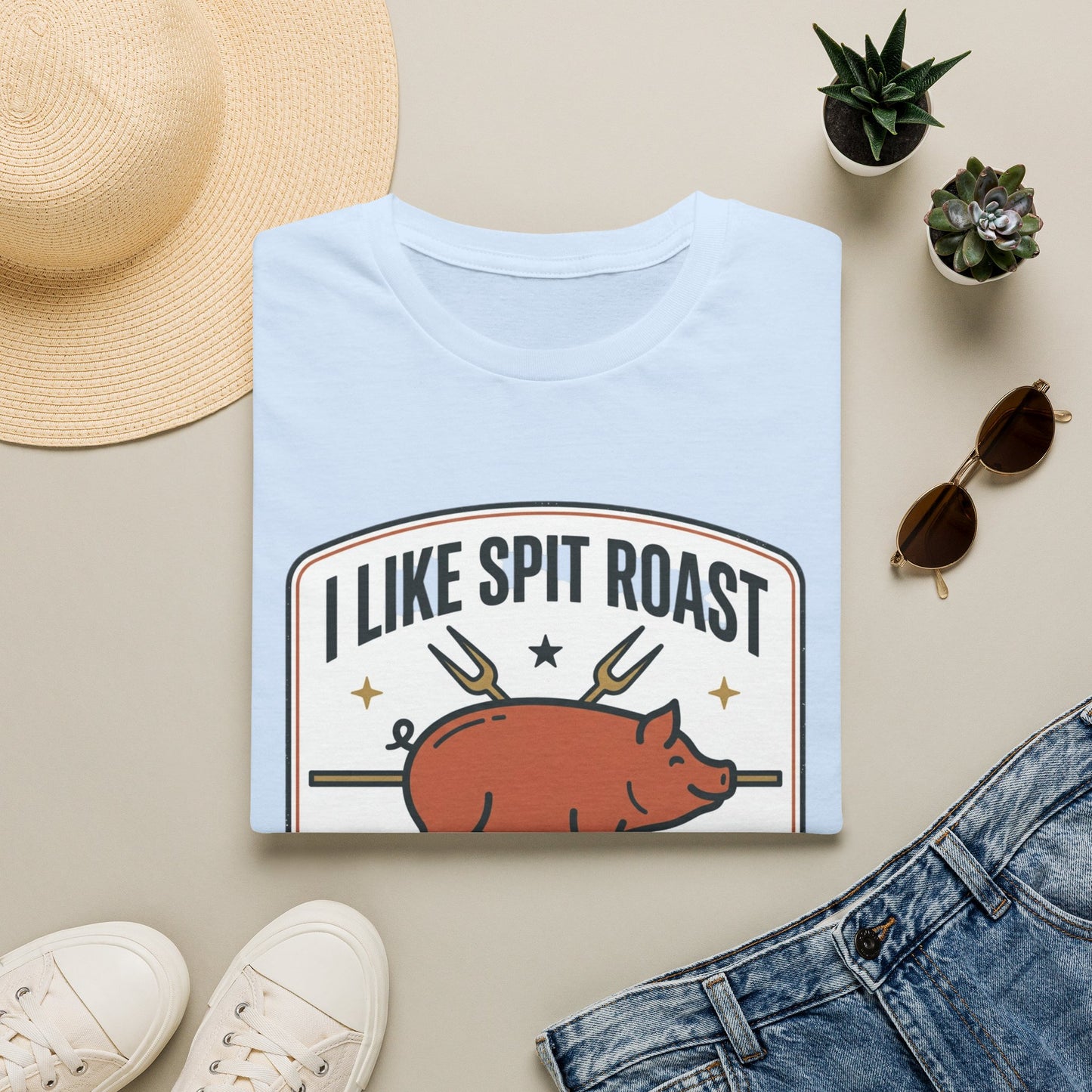I Like Spit Roast T-Shirt — Retro BBQ Pig Tee for Grill Lovers