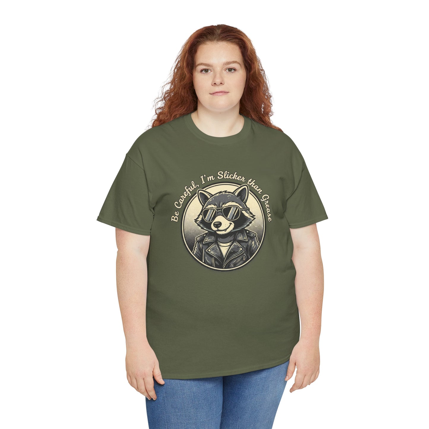 Raccoon Detective Graphic Tee — "Be Careful I’m Watching Your Snacks" Vintage Badge T-Shirt