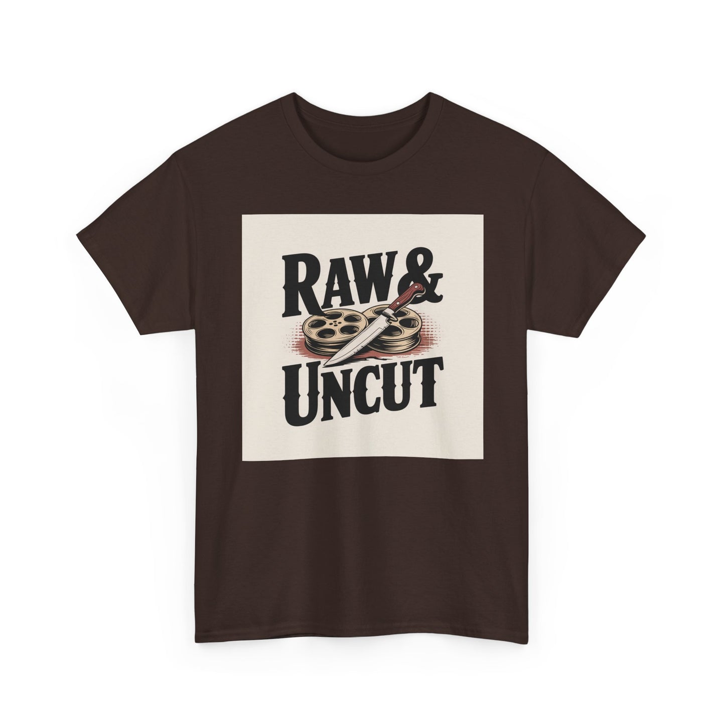Raw & Uncut Graphic Tee — Vintage Film Reel Movie Lover T-Shirt