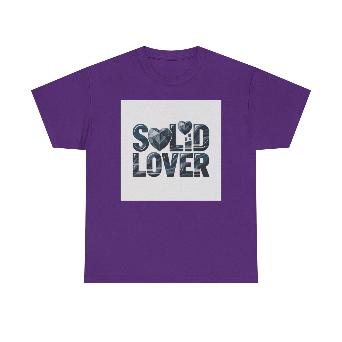 Solid Lover T‑Shirt — Bold Heart Typography Tee for Couples & Romance