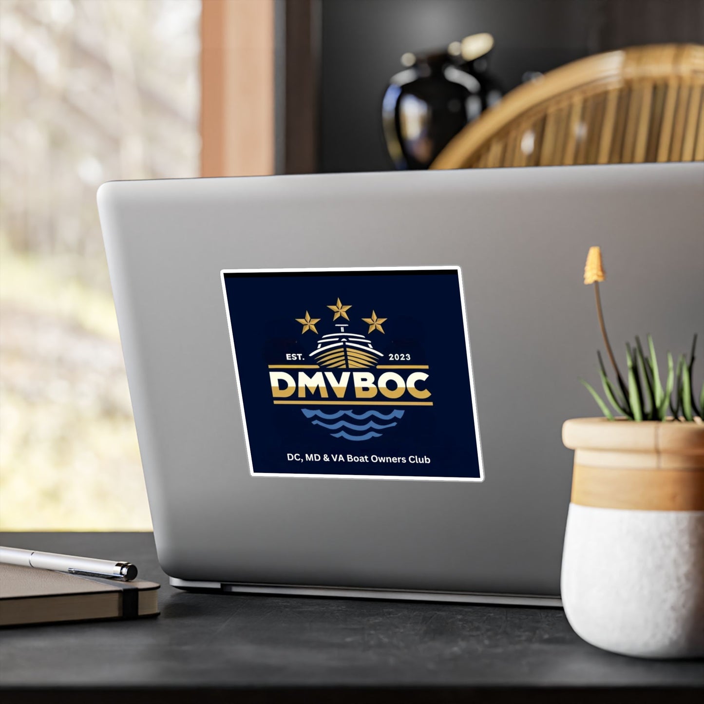 DMVBOC Boat Club Kiss-Cut Vinyl Sticker — DC MD VA Boat Owners Club Logo Decal