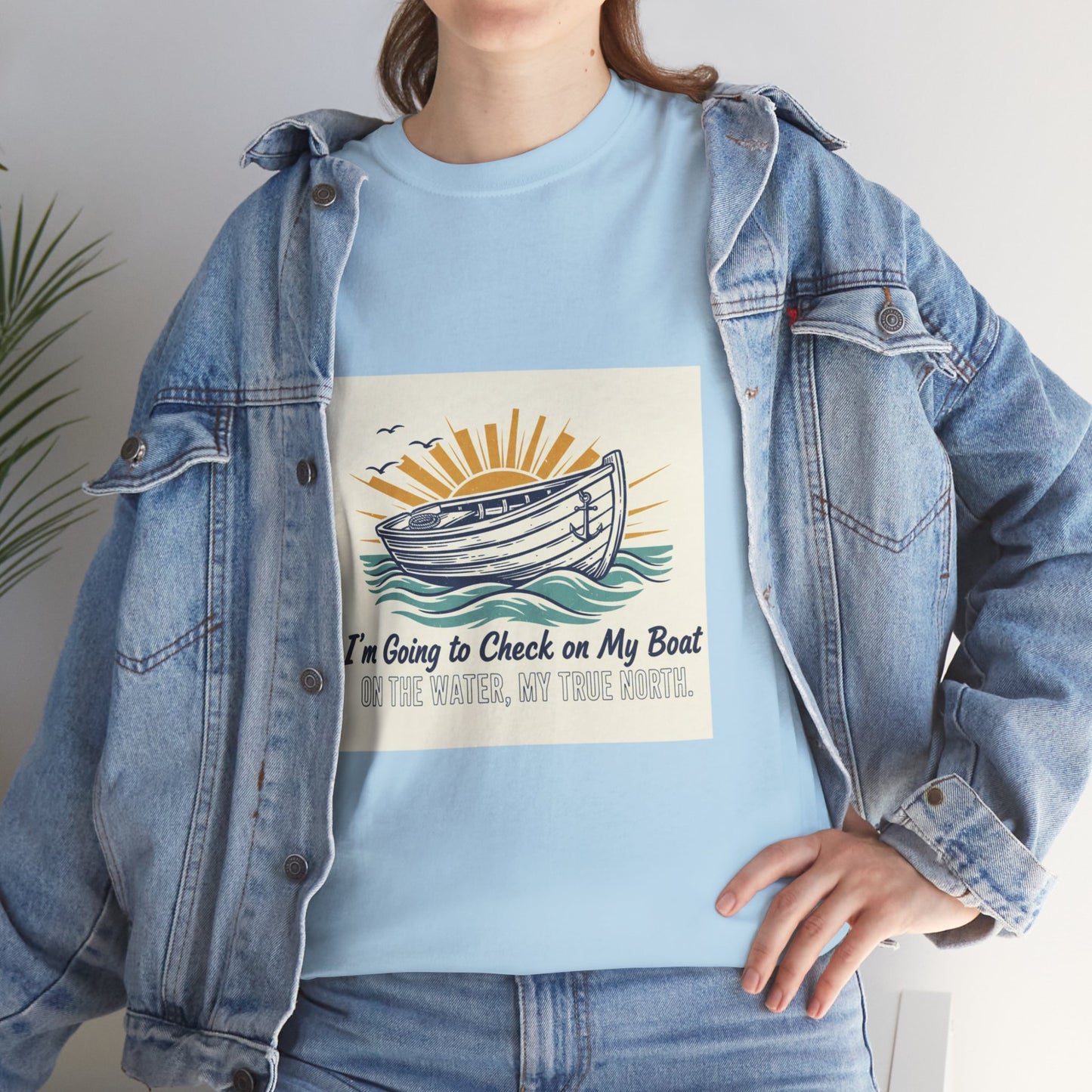 Boat T-Shirt — "I'm Going to Check on My Boat" Vintage Nautical Tee