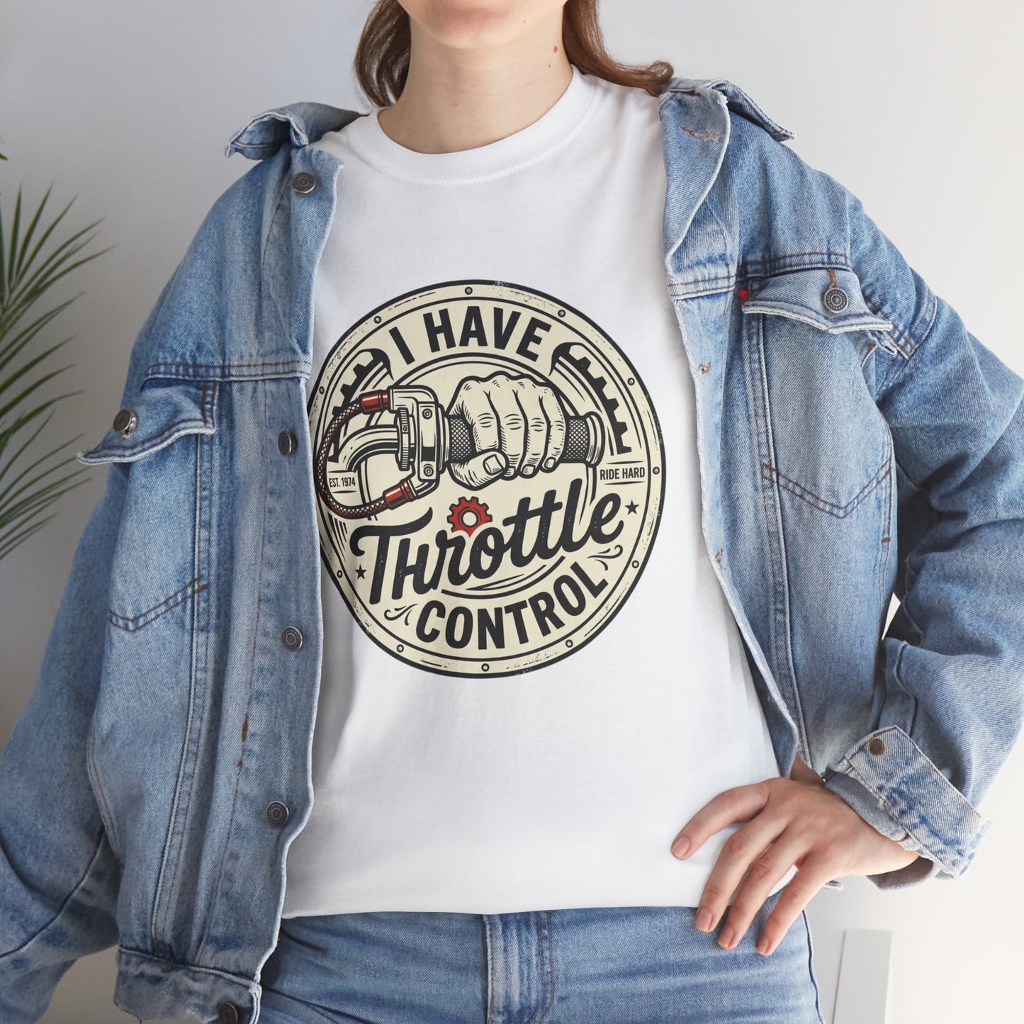 Throttle Control T-Shirt — "I Have Throttle Control" Vintage Motorcycle Tee