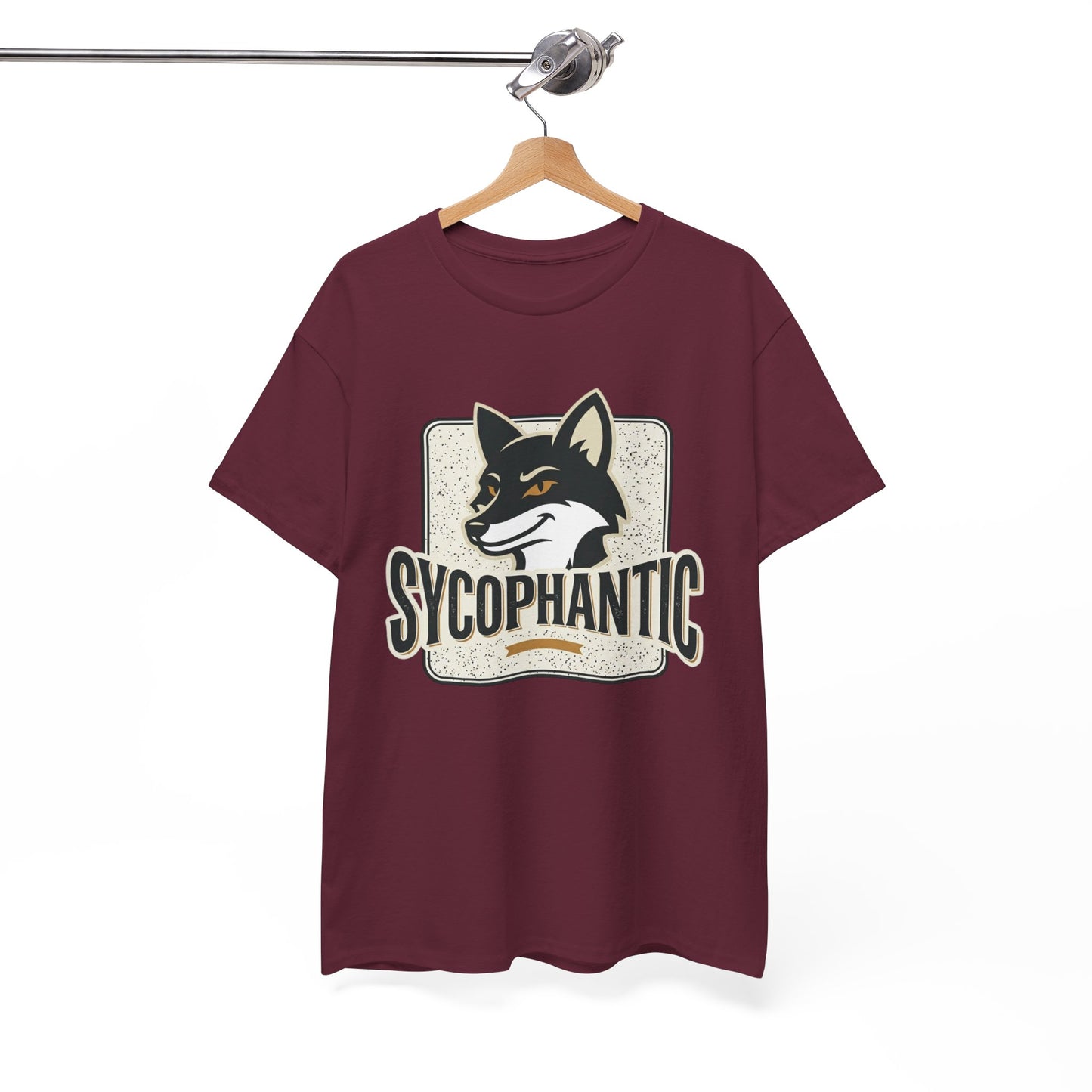 Sycophantic Fox Graphic Tee — Retro Animal Logo T-Shirt