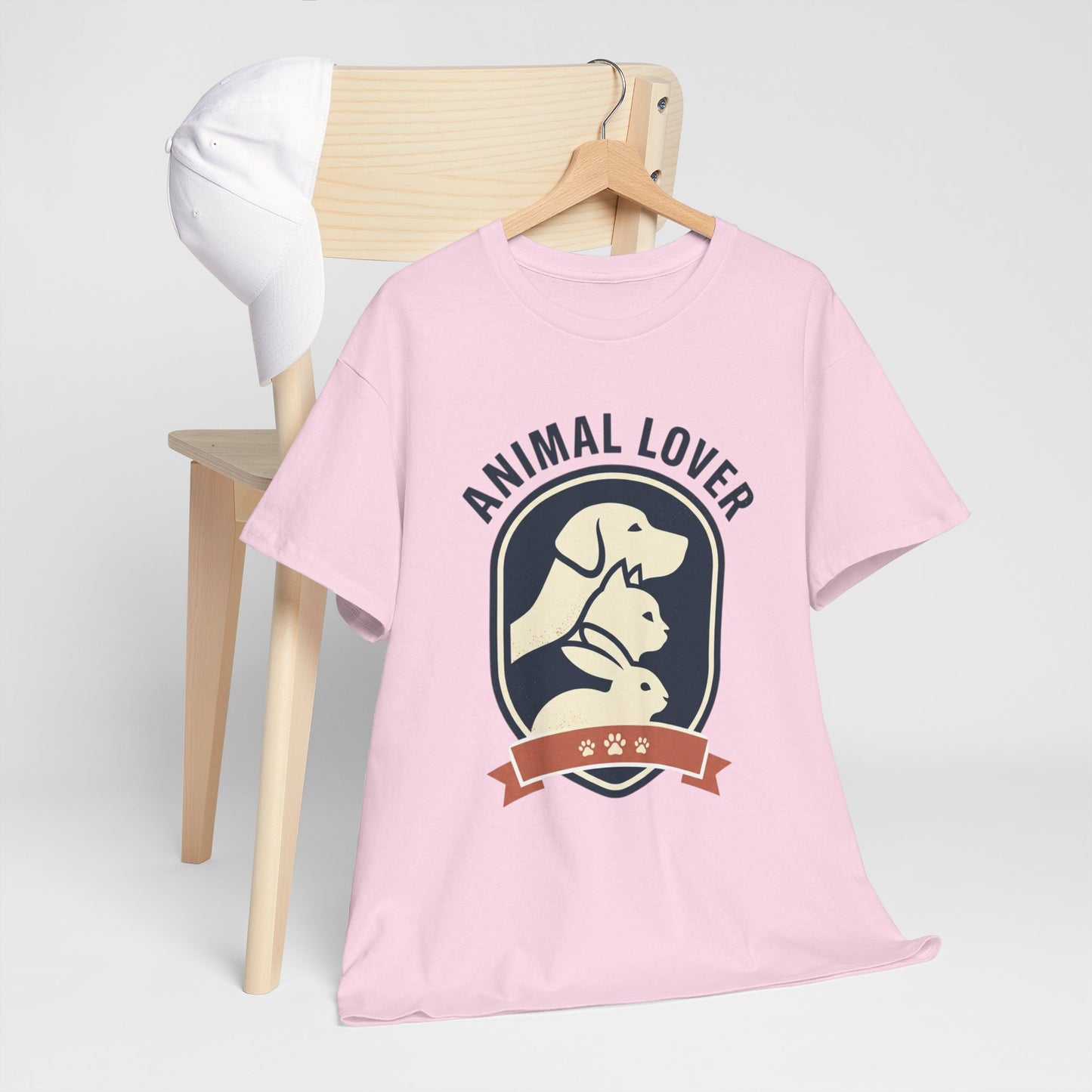 Animal Lover T-Shirt — Retro Pet Badge Tee (Dogs & Cats)