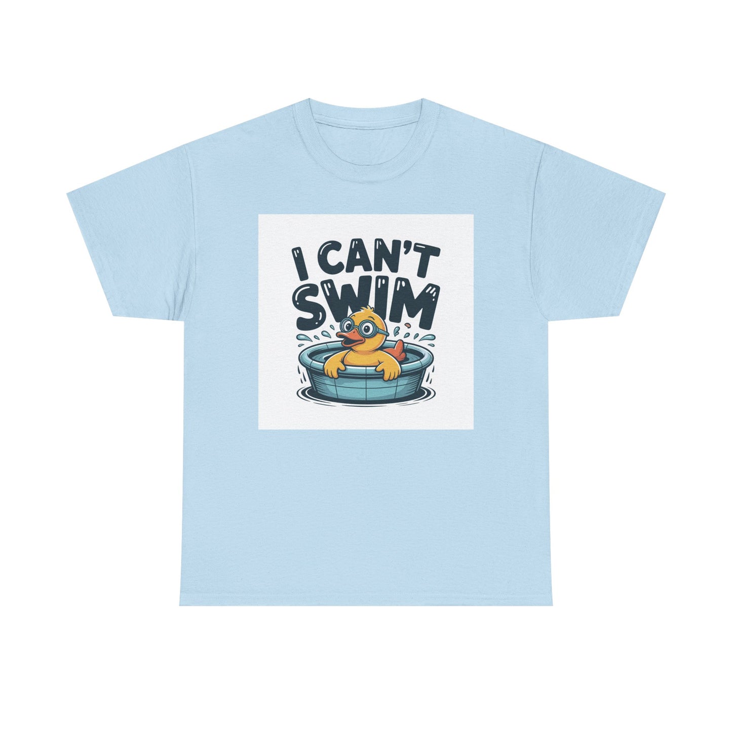 I Can't Swim Duck T-Shirt — Cute Funny Pool Float Graphic Tee