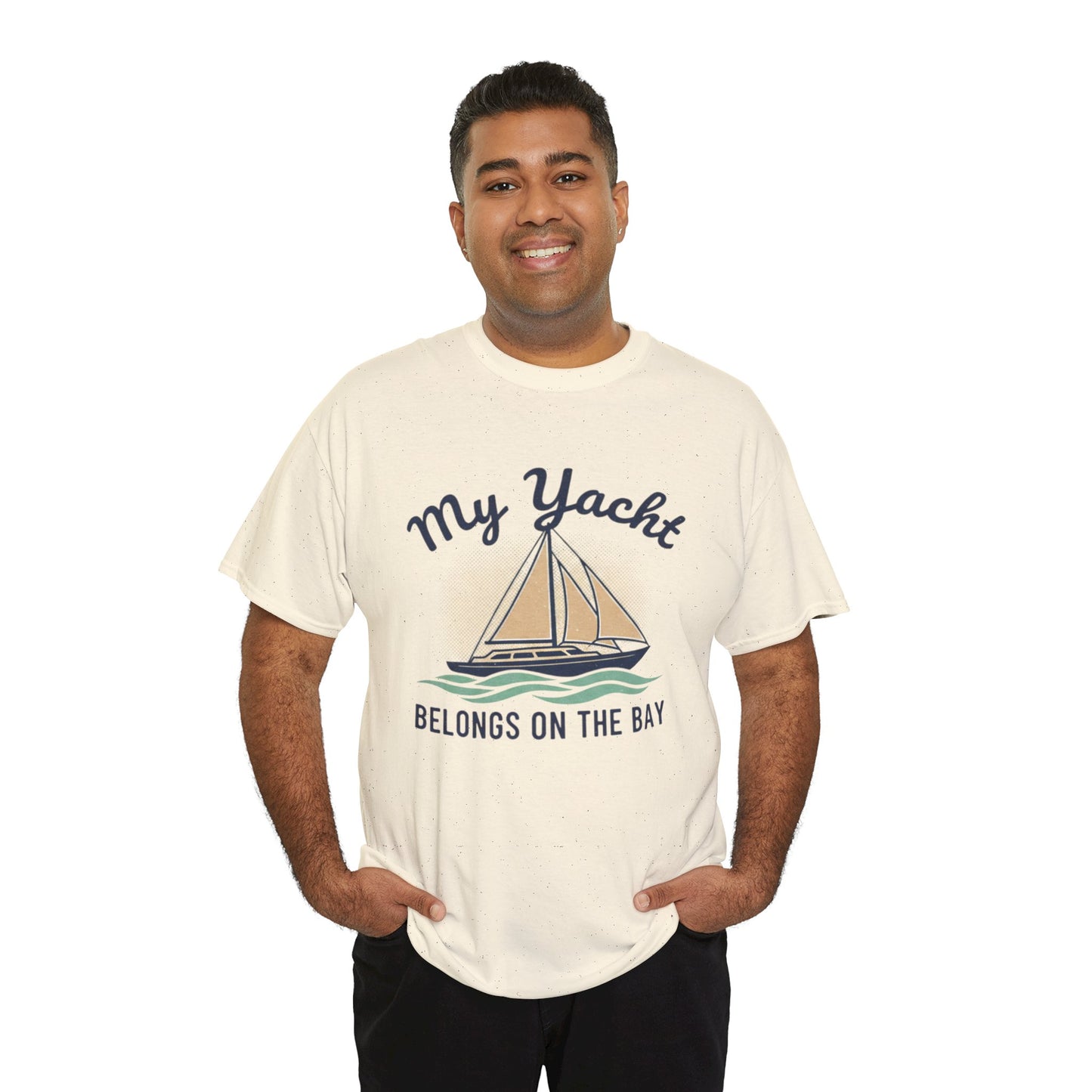 Sailboat Graphic Tee - "My Yacht Belongs on the Bay" Casual Nautical T-Shirt