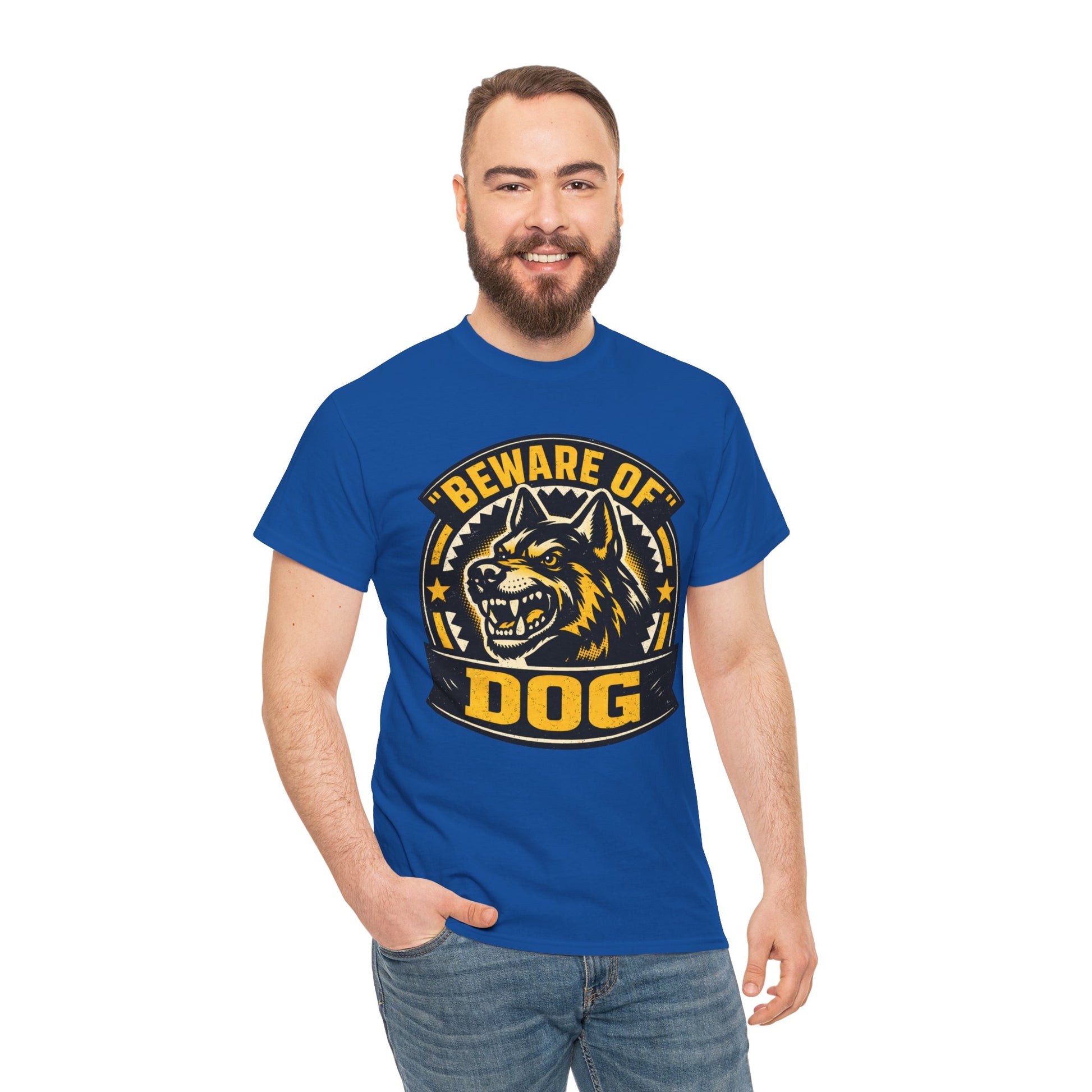 Beware of Dog T-Shirt — Retro Aggressive Dog Warning Graphic Tee Printify