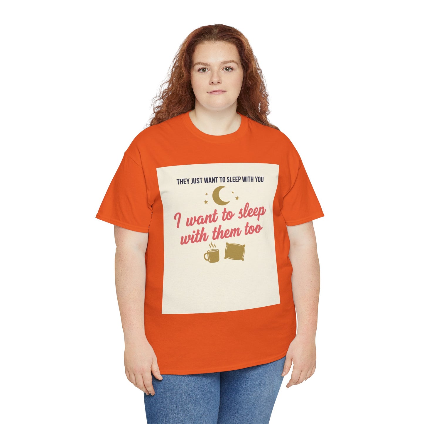 Sleepy Cats T-Shirt — "I Want to Sleep with Them Too" Cute Nighttime Pet Tee