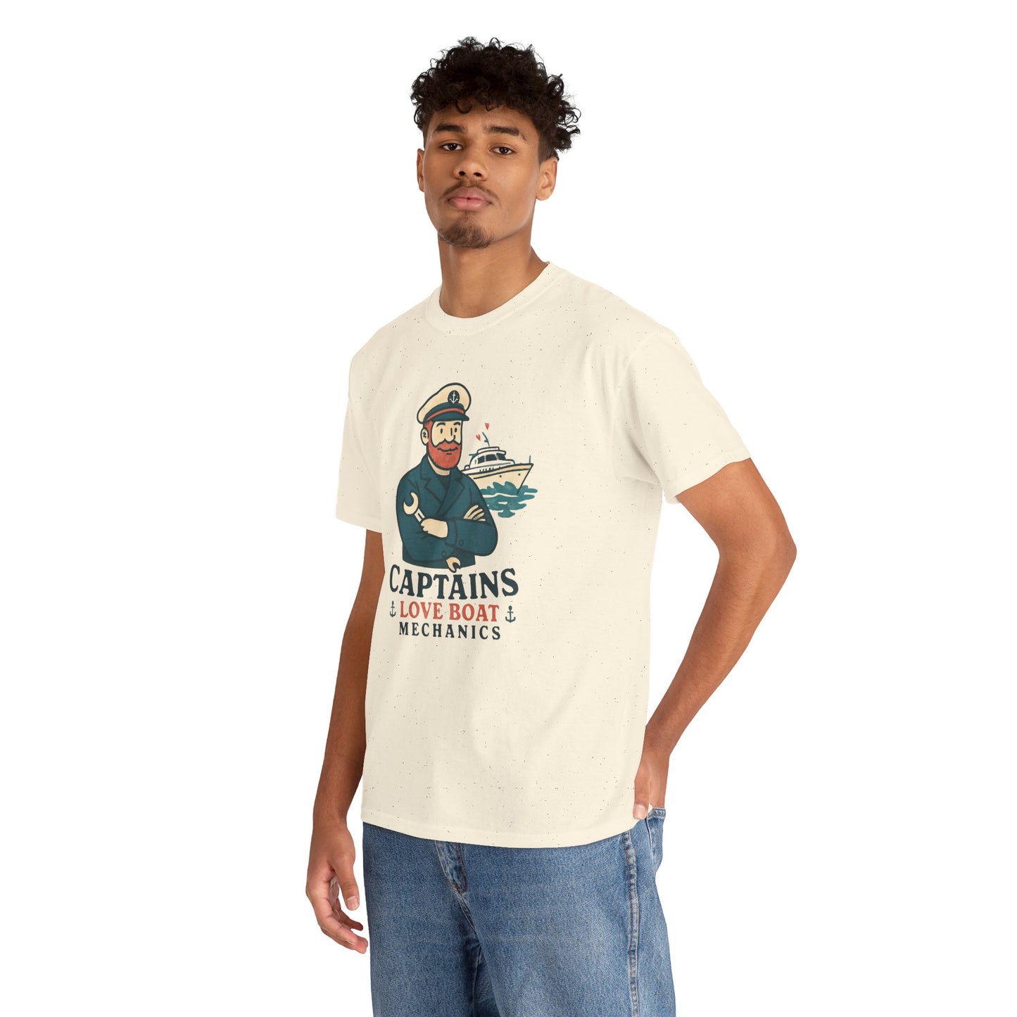 Captain Mechanics T‑Shirt — "Captains Love Boat Mechanics" Nautical Crew Tee