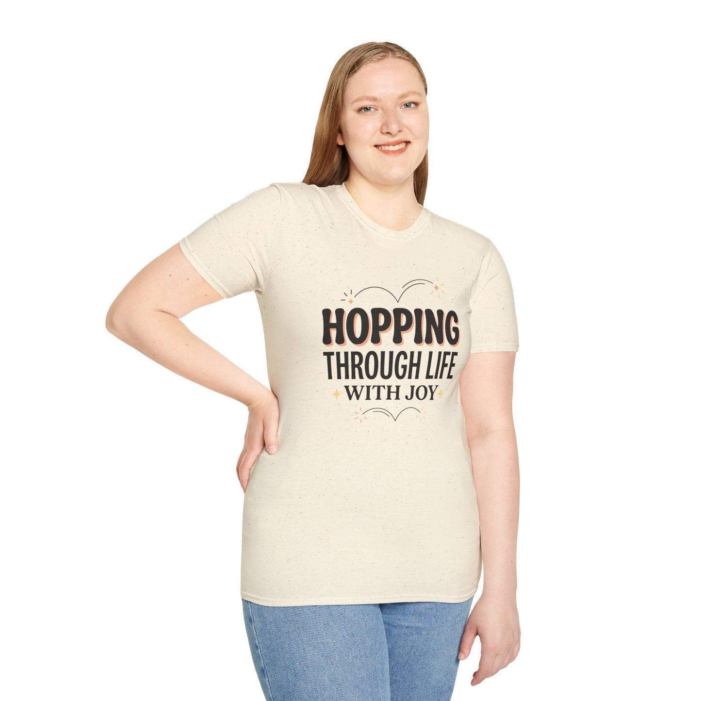 Hopping Through Life Tee — "Hopping Through Life with Joy" Inspirational Graphic T-Shirt