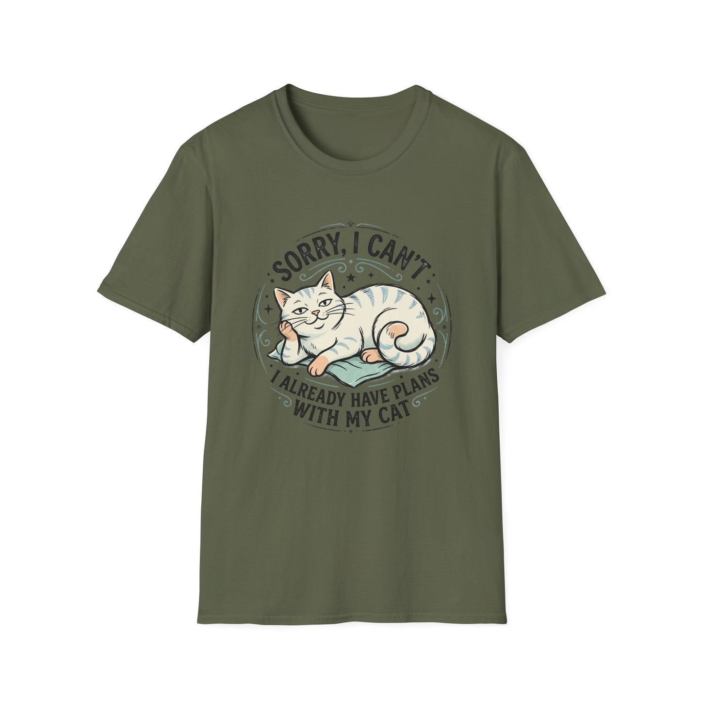"Sorry, I Can’t — I Already Have Plans With My Cat" Cute Cat Graphic Tee