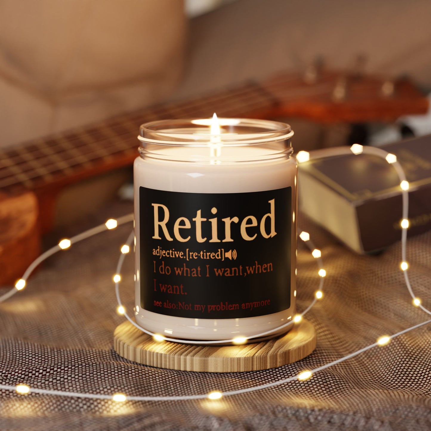 Retired Definition Scented Soy Candle — 9oz Funny Retirement Gift