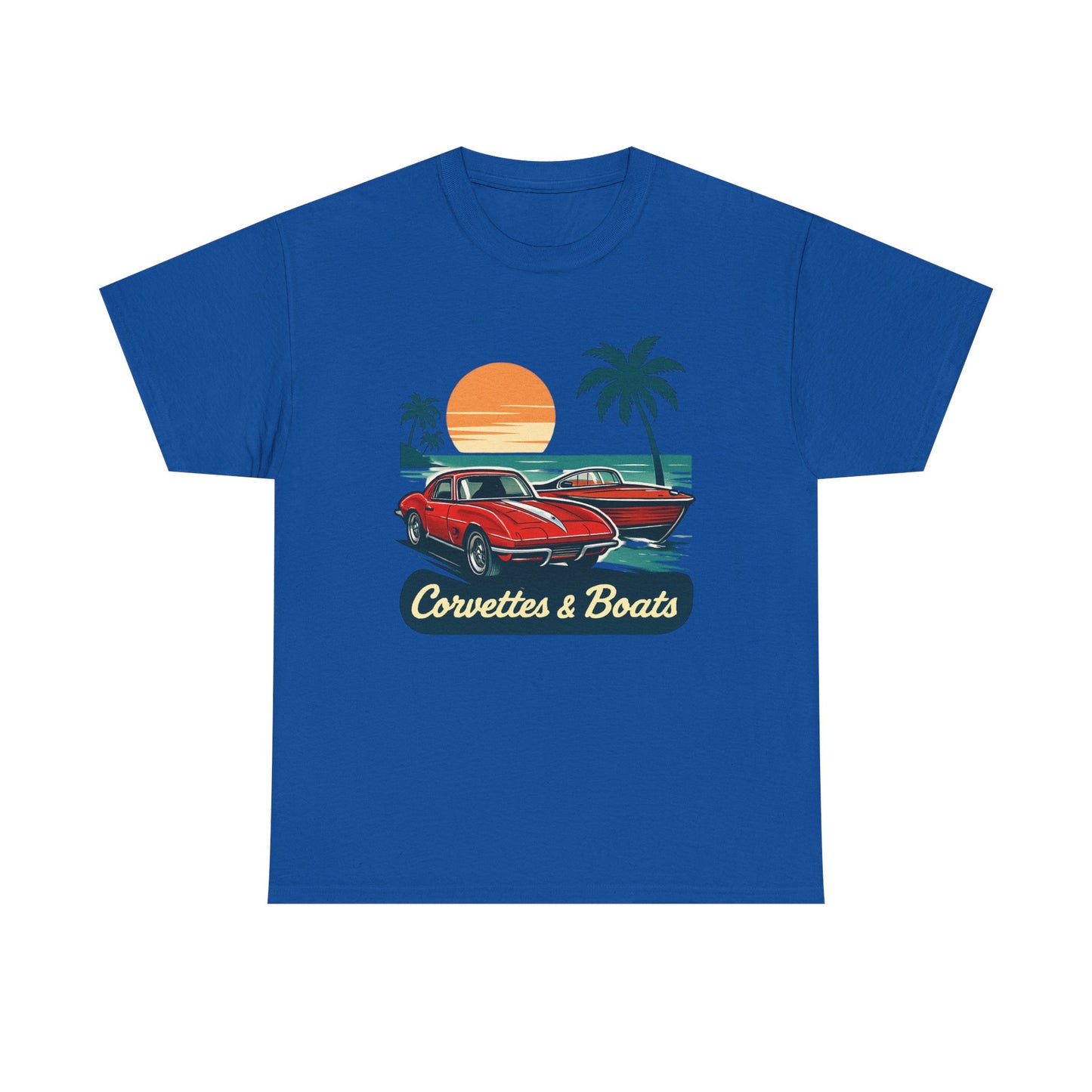 Corvettes & Boats Retro Sunset T‑Shirt