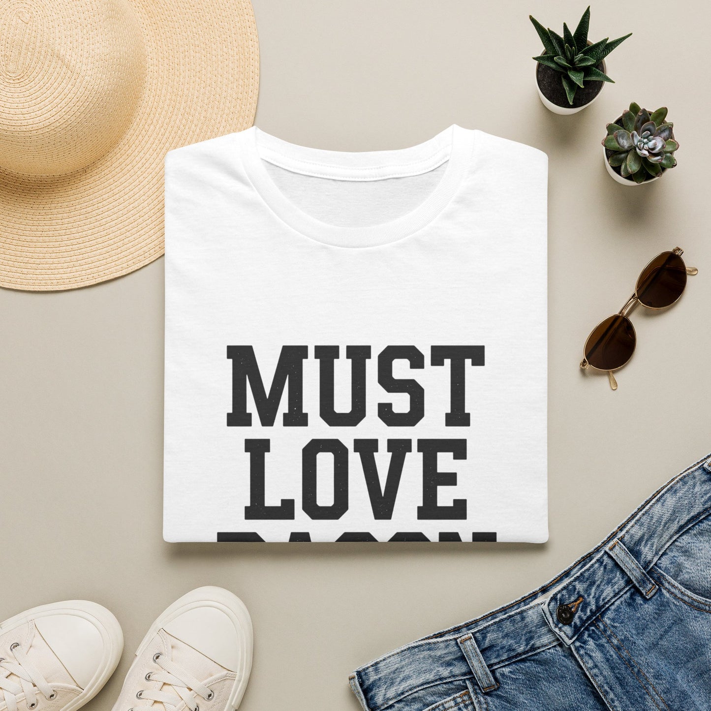 Must Love Bacon T-Shirt — Funny Food Lover Tee for Bacon Fans