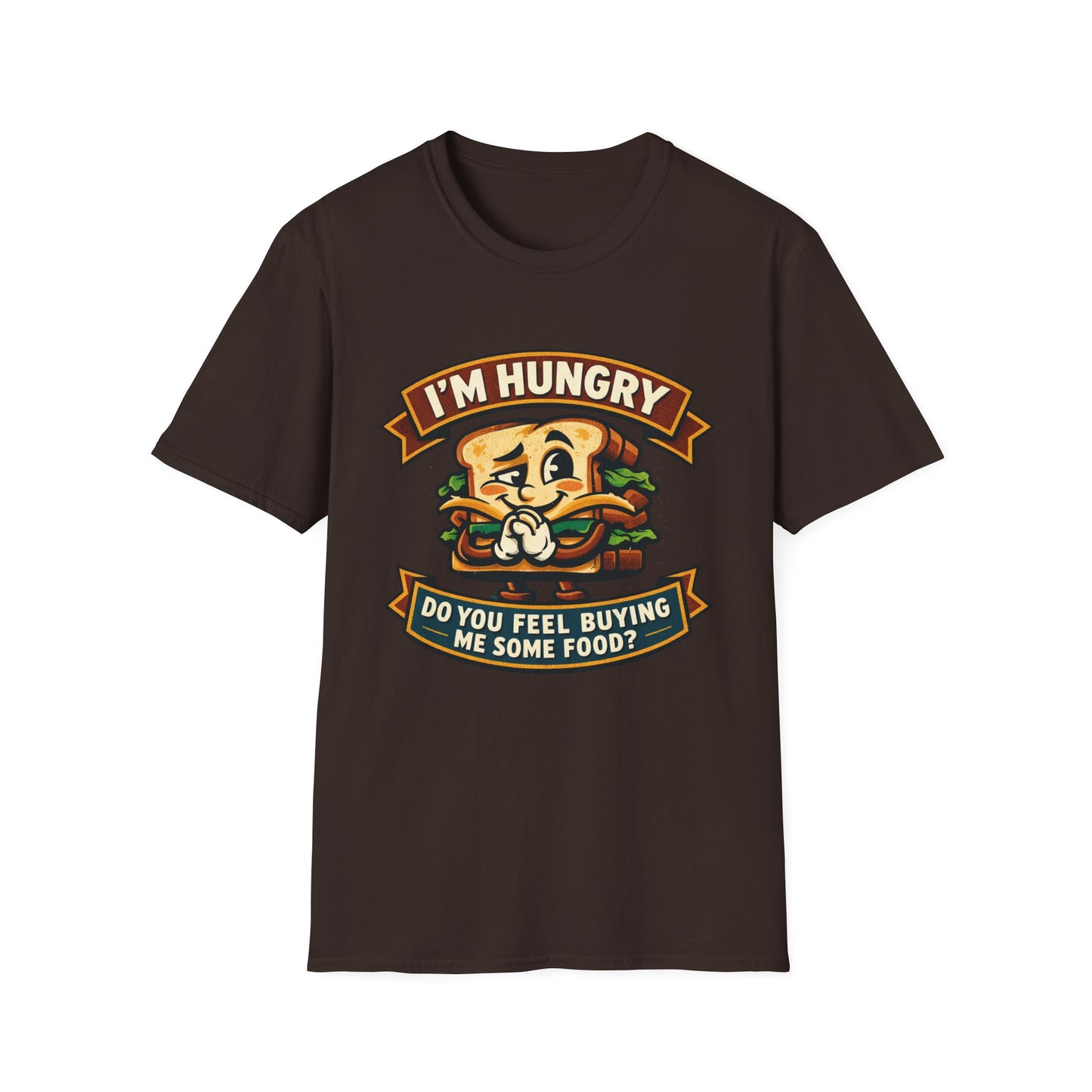 I'm Hungry Burger Graphic T-Shirt — "Do You Feel Buying Me Some Food?" Funny Foodie Tee