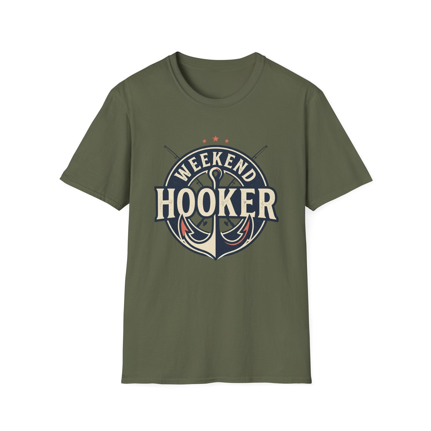 Weekend Hooker Fishing T-Shirt — Anchor & Rod Graphic Tee