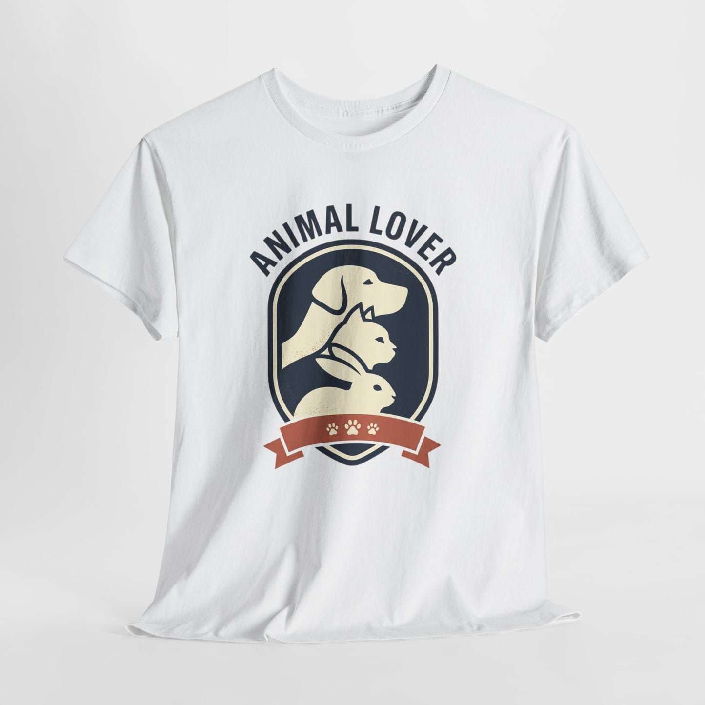 Animal Lover T-Shirt — Retro Pet Badge Tee (Dogs & Cats)
