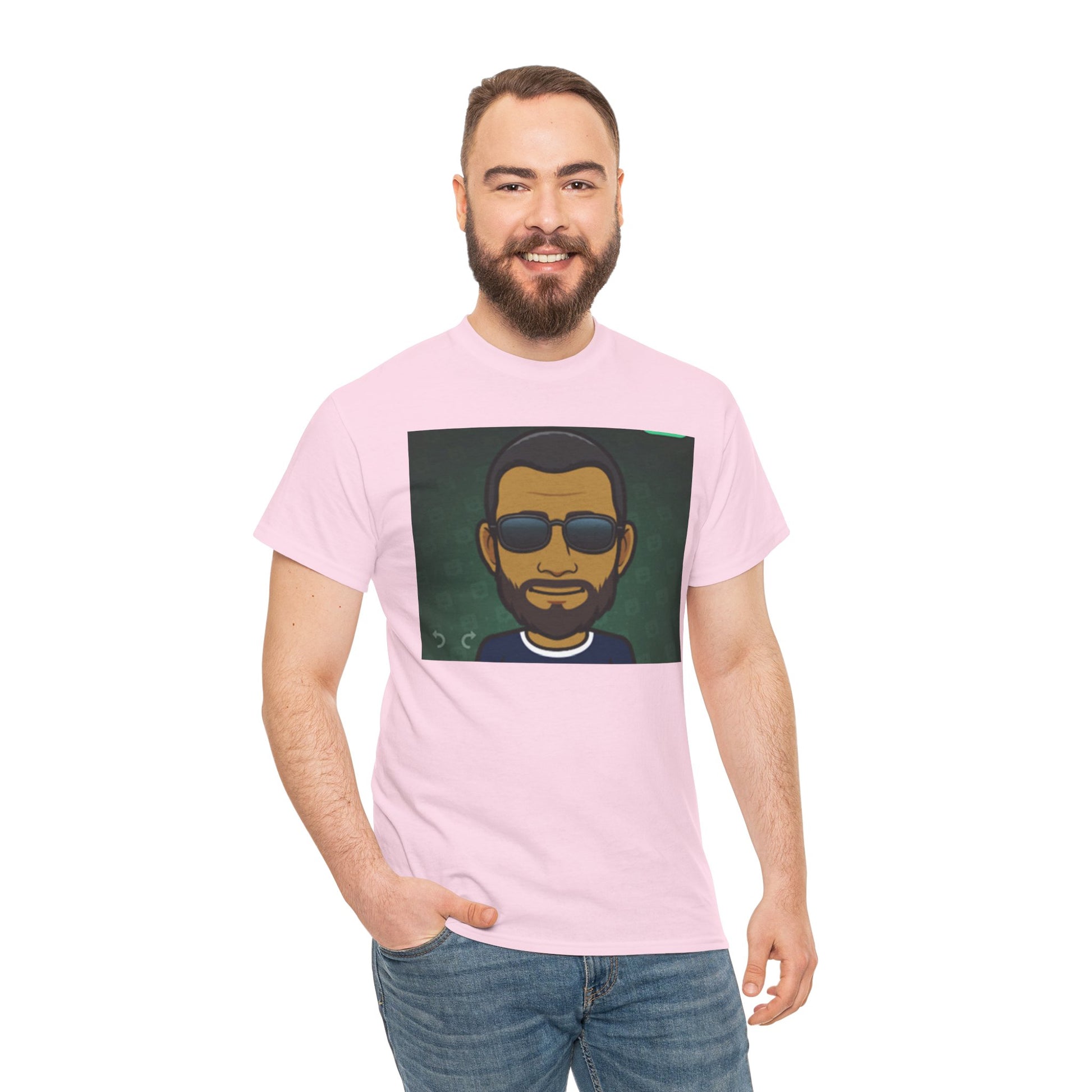 Bitmoji Portrait Tee — Cool Sunglasses Avatar Graphic T-Shirt Printify