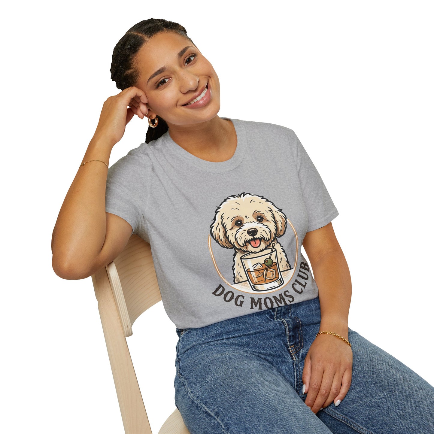 Dog Moms Club T-Shirt — Cute Doodle Dog Graphic Tee