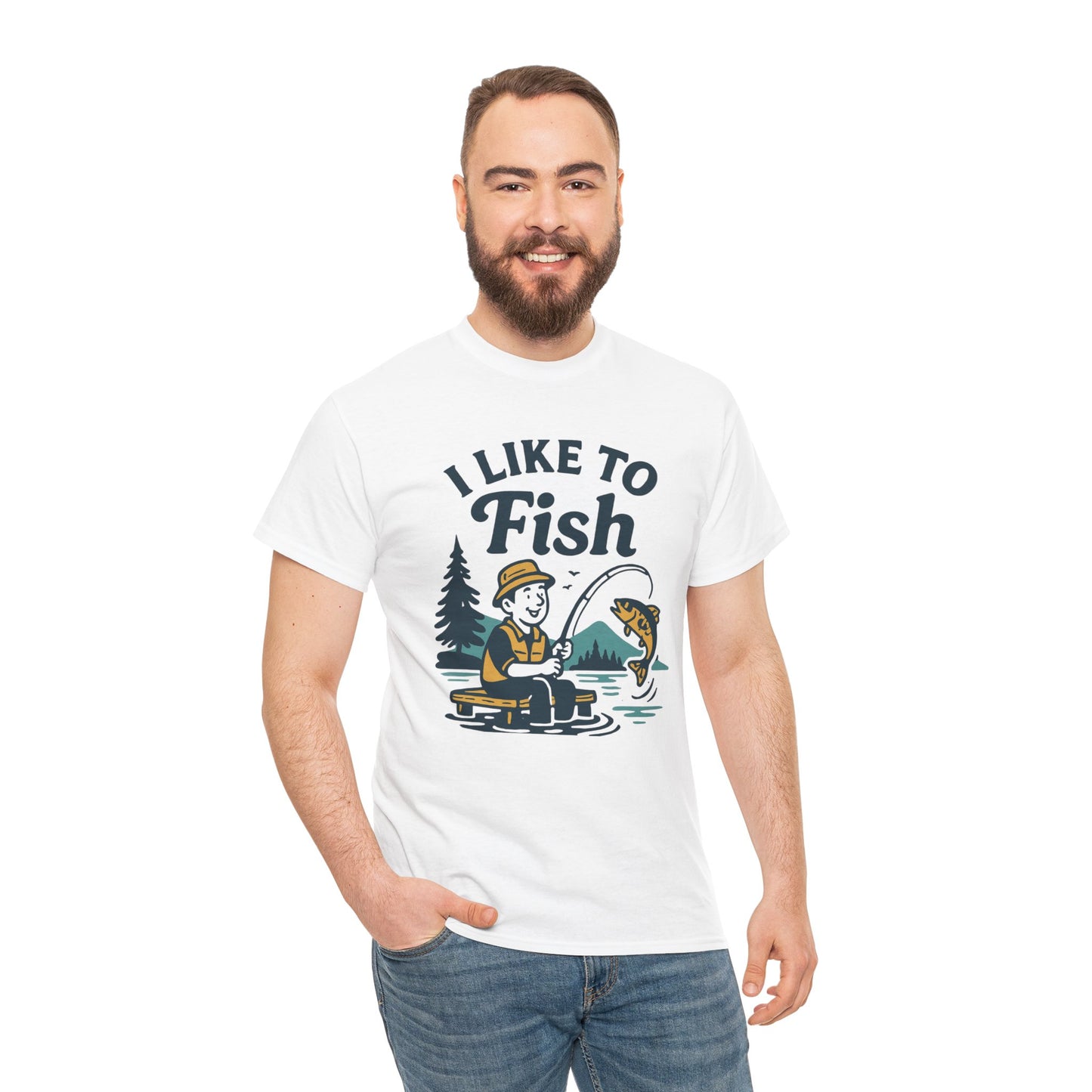 Fishing T-Shirt — "I Like to Fish" Vintage Outdoors Tee