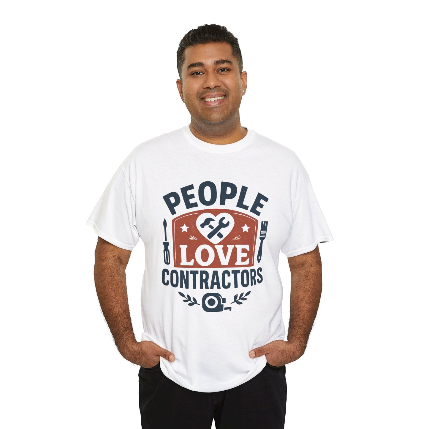Contractor T-Shirt – "People Love Contractors" Graphic Tee Printify