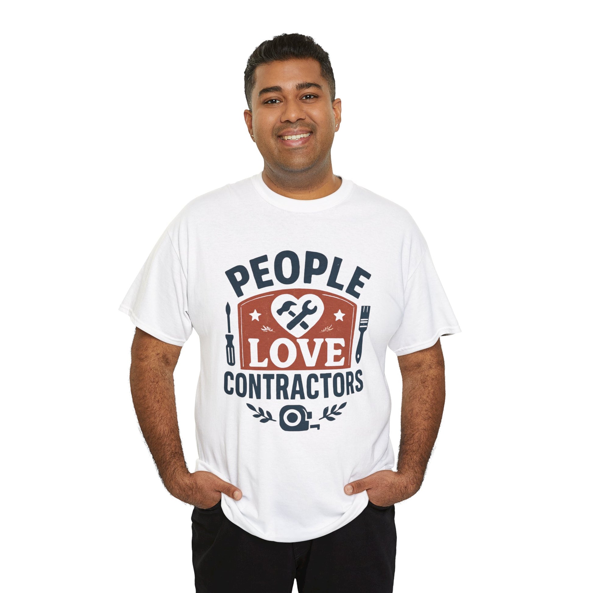 Contractor T-Shirt – "People Love Contractors" Graphic Tee Printify