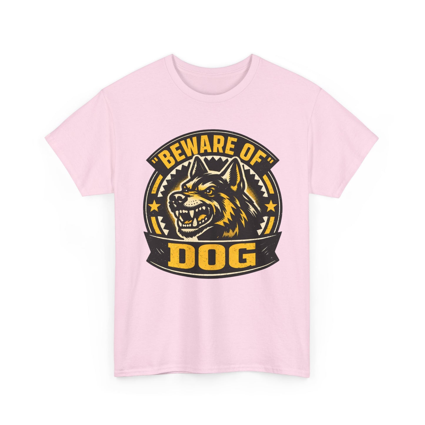 Beware of Dog T-Shirt — Retro Aggressive Dog Warning Graphic Tee Printify
