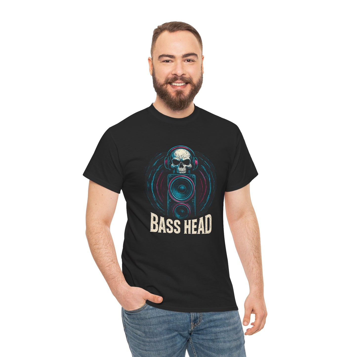 Bass Head Skull T-Shirt — Graphic DJ Speaker Tee