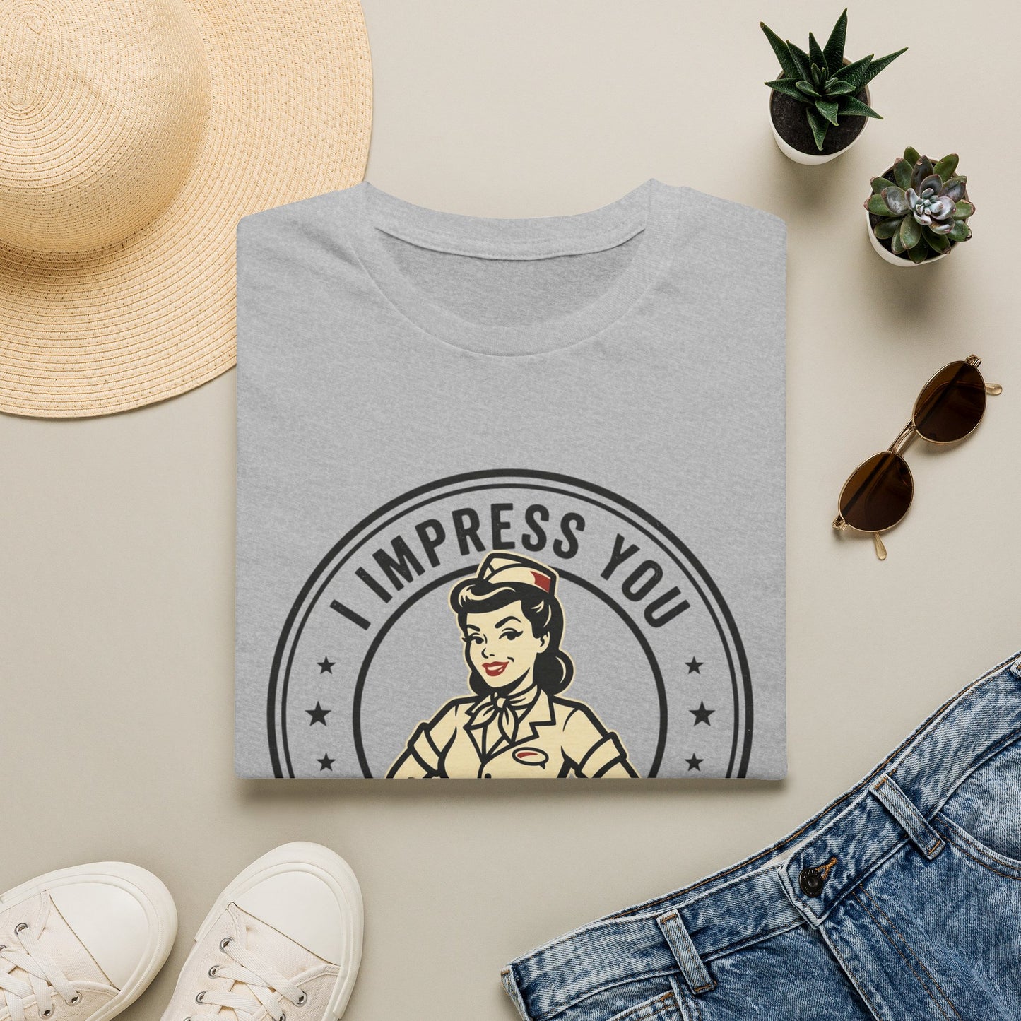 'I Impress You' Vintage Pin-Up Graphic Tee