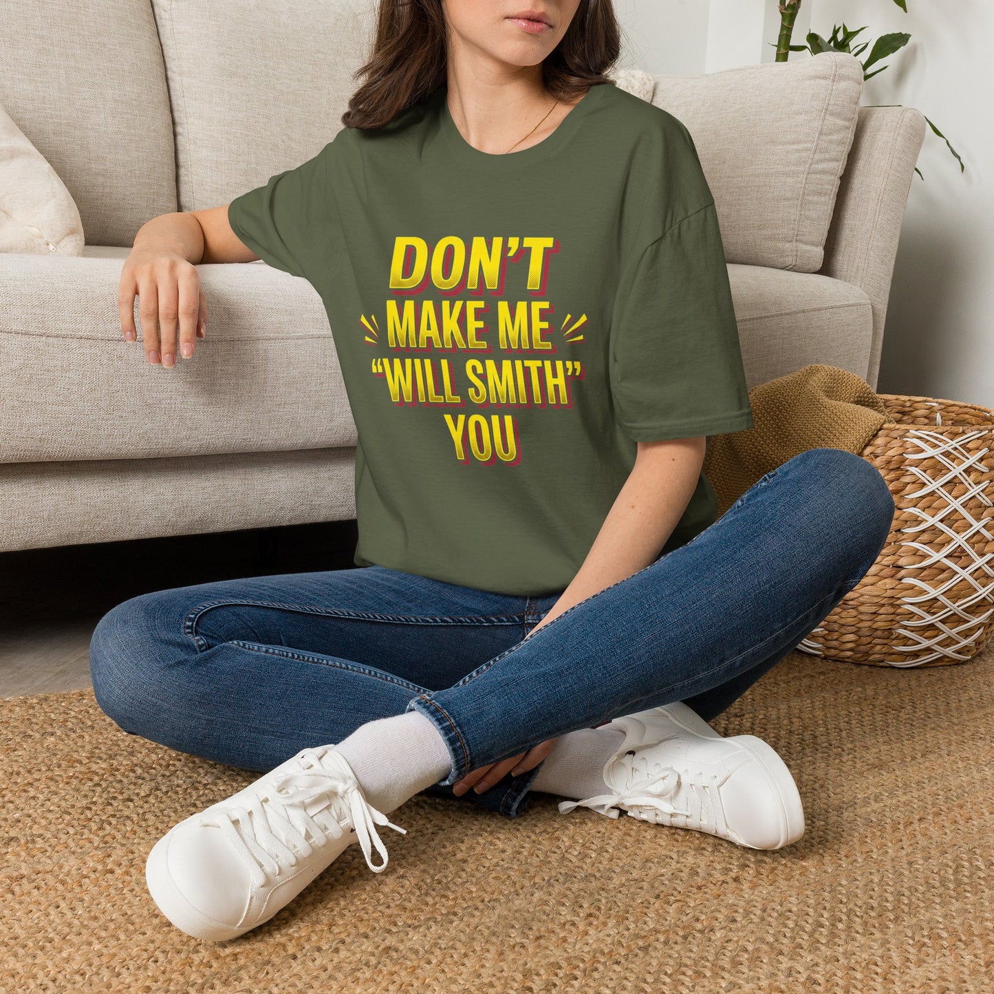Don't Make Me "Will Smith" T-Shirt — Bold Yellow Graphic Tee