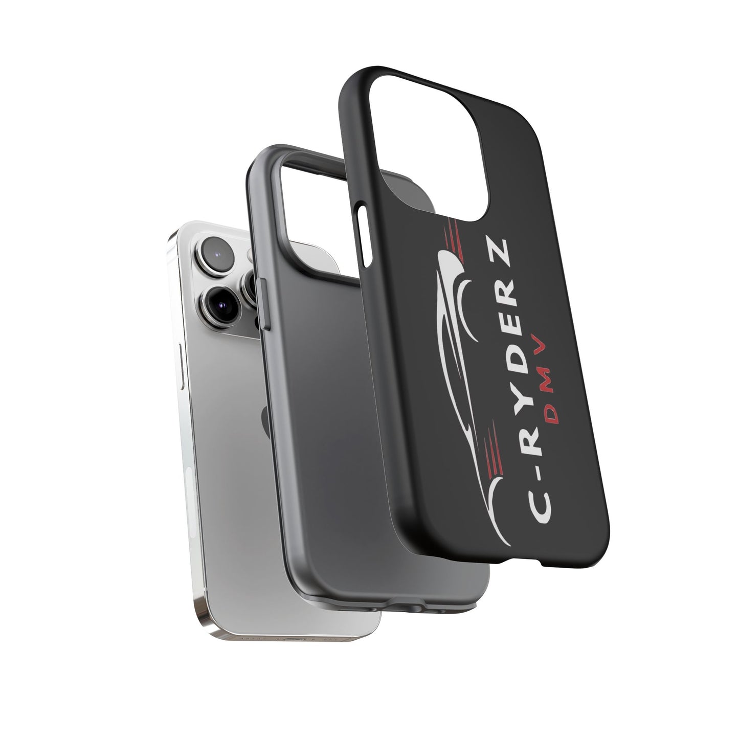C-Ryderz DMV Black Slim Phone Case — Sporty Car Silhouette Protective Cover Printify