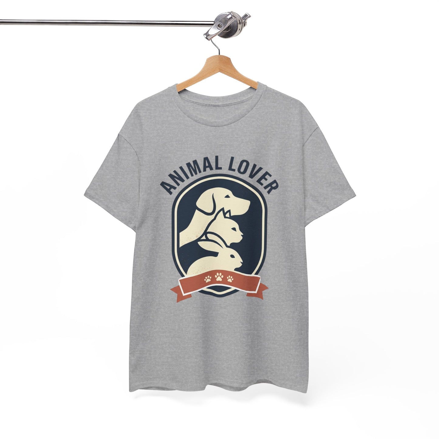 Animal Lover T-Shirt — Retro Pet Badge Tee (Dogs & Cats)