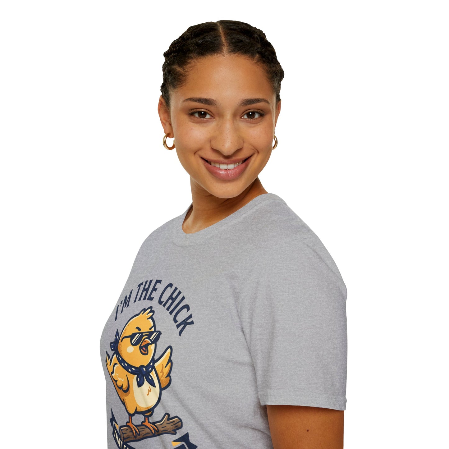 I’m the Chick That Can Take a Stick T-Shirt — Cute Tough Chick Graphic Tee Printify